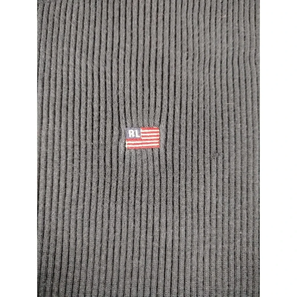 Vintage Polo Jeans Co Ralph Lauren Sweater Mens 2XL Black Cotton Thermal Knit